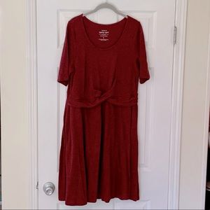 Torrid Burgundy Heather A Line Midi Dress Size 2